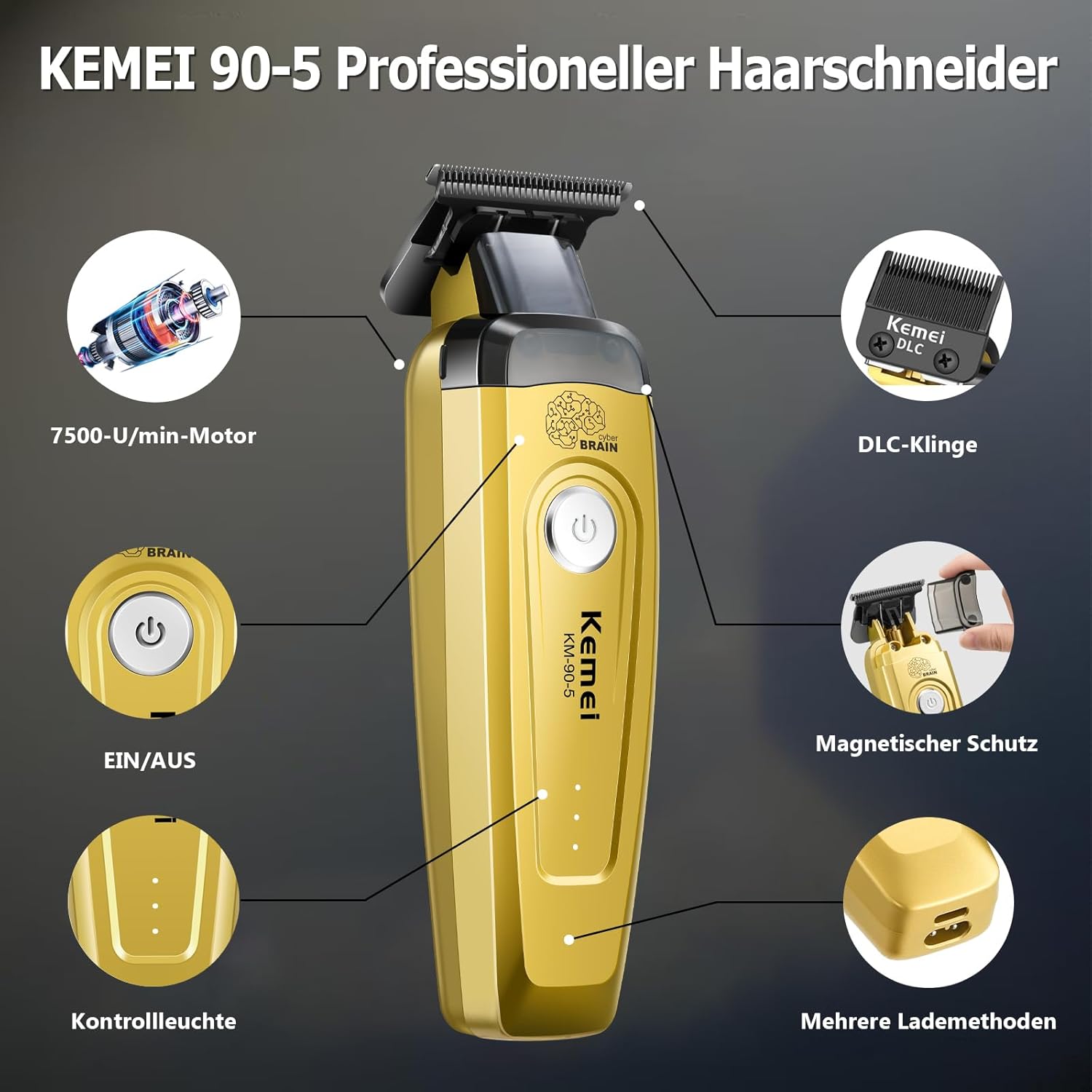 KEMEI Men's Hair Trimmer, Cord - Electric Shaver Rotary recension och pris