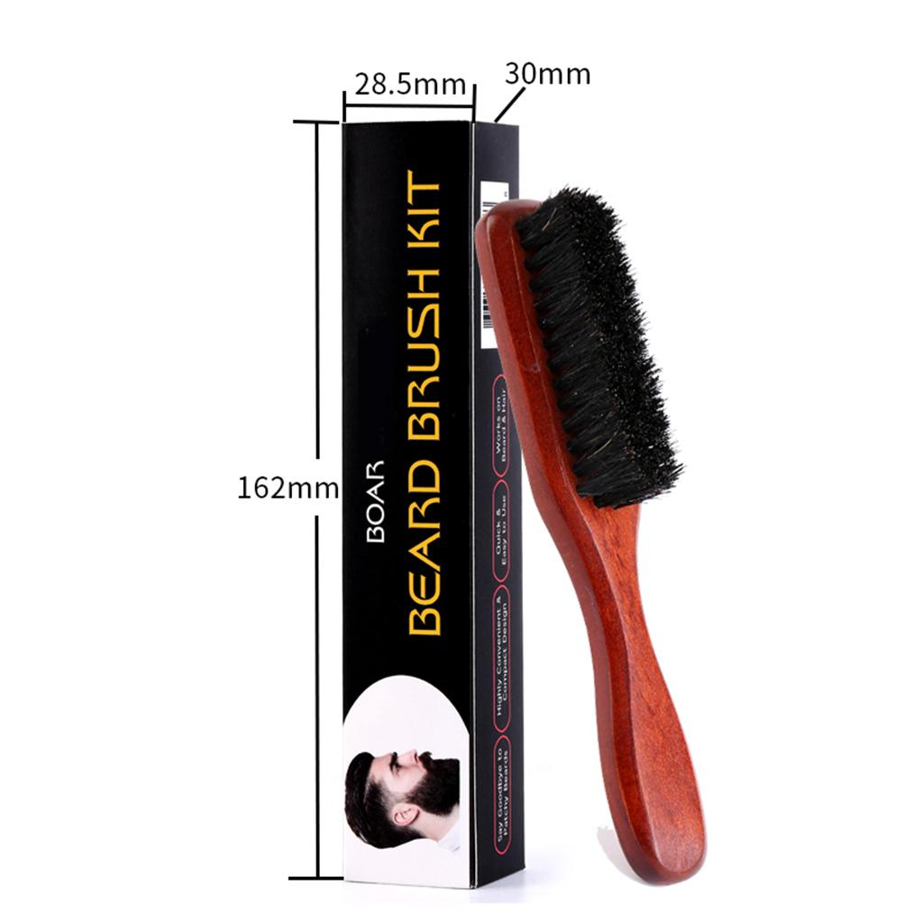 Beard Brush Wooden Long Handle - Mens Grooming Travel Kit recension och pris