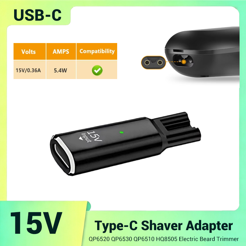 15V USB-C Safe Stable Mini Cha - Electric Razor recension och pris